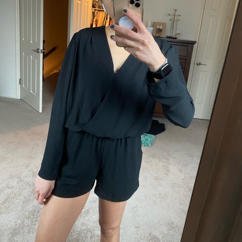 Aqua Black long sleeve ROMPER
